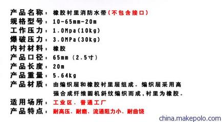 出口型高压橡胶消防水带10/65/20米农用2.5寸耐磨水管图片,出口型高压橡胶消防水带10/65/20米农用2.5寸耐磨水管图片大全,上海乾安安全设备-